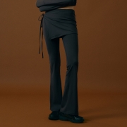 어반 랩 듀얼 스커트 부츠컷 레깅스 | 차콜