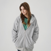 츄바스코 MHD173 S. Weed pull zipup Hoodie GRAY