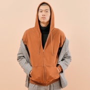 츄바스코 Basic pull zipup Hoodie BH202 브라운