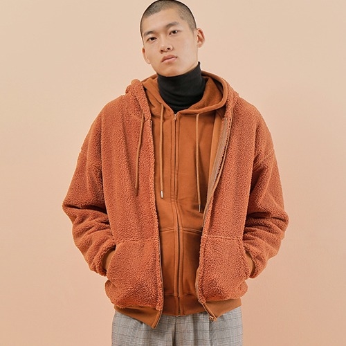 츄바스코 Teddy fleece zipup TF202 브라운