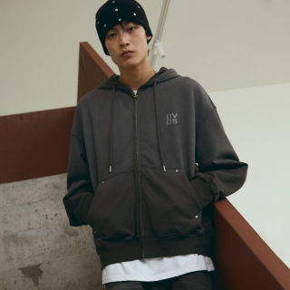 스프레이 워싱 후드집업 | 카키