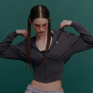 글리츠 닷 필 오프 후드집업 | 차콜