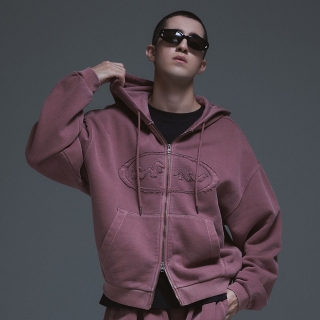 러기드 아플리 패치 후드집업 | 인디핑크