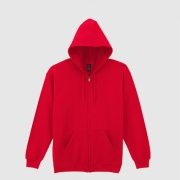 88600 기모 후드 스웨트 집업 셔츠 | 레드 | 2XL