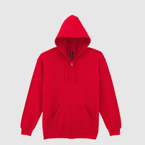 88600 기모 후드 스웨트 집업 셔츠 | 레드 | 2XL