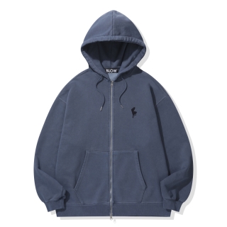 FLOWING LOGO ZIP UP HOODIE_[PIGMENT NAVY]