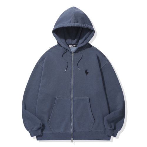 FLOWING LOGO ZIP UP HOODIE_[PIGMENT NAVY]