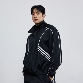 벨로 매쉬 사이드 트랙 자켓 블랙