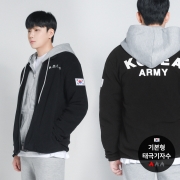 기본형 ROKA 태극기자수 후리스 코리아아미 2color | 검정