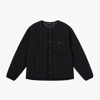 VERTICAL QUILTED CARDIGAN | BLACK