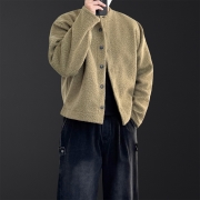 부클 헨리넥 가디건 | 세이지그린