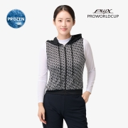 여성 프린트 트리코트 메쉬 베스트 | 블랙