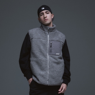 유틸리티 퍼프백 플리스 베스트 | 그레이