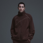 에센셜 퍼지 아크라인 집업 | 브라운