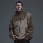 얼반 듀얼 톤 셔파 집업 | 베이지