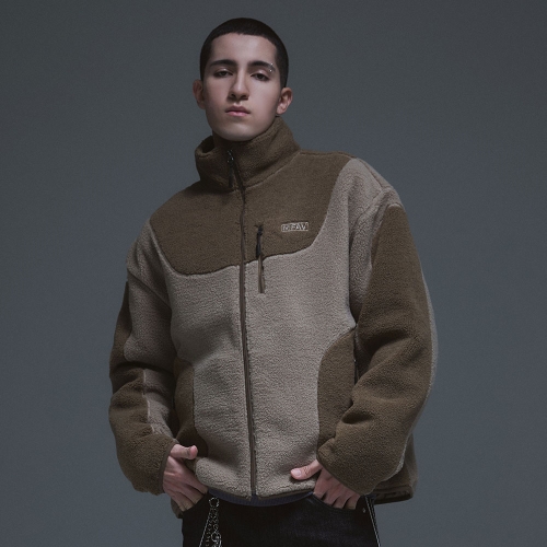 얼반 듀얼 톤 셔파 집업 | 베이지