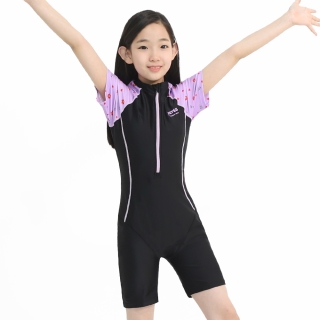 여아 스플래쉬 집업 반팔 3부 올인원 수영복 | CHRISTMAS PP