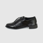 리펀 클래식 컷 스트링 레이스업 더비 슈즈 FL0526 | 블랙