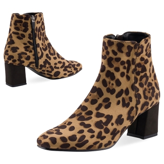 BEIZY Zip up suede ankle | leopard