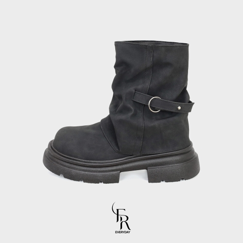 에브리데이 에데사 셔링 버클 미들 워커 부츠 ED2615 | 블랙