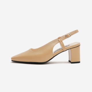 Jazzy 페미닌 포인트토 슬링백6Cm | Beige