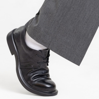 MONO27 스캐맨더 카프스킨 리치 더비 슈즈 | 리얼블랙