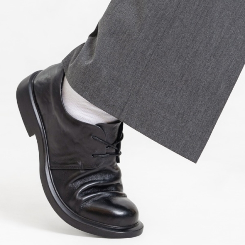 MONO27 스캐맨더 카프스킨 리치 더비 슈즈 | 리얼블랙