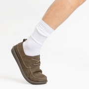 MONO25 알버스 탑그레인소가죽 미니멀 더비 슈즈 | 카키그레이