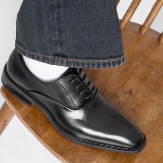 MONO14 폴리체 클로즈 클래식 옥스포드 슈즈 | 시그니쳐블랙