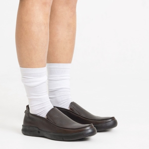 MONO26 위즐리 탑그레인소가죽 컴포트 슬립온 | 모카무스