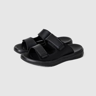 GO67 델브 록다운 투스트랩 슬라이드 | 블랙