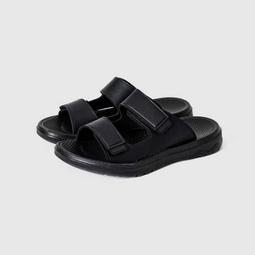 GO67 델브 록다운 투스트랩 슬라이드 | 블랙