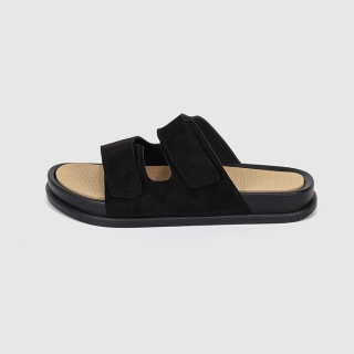 GO68 더프 스웨이드 슬라이드 | 블랙