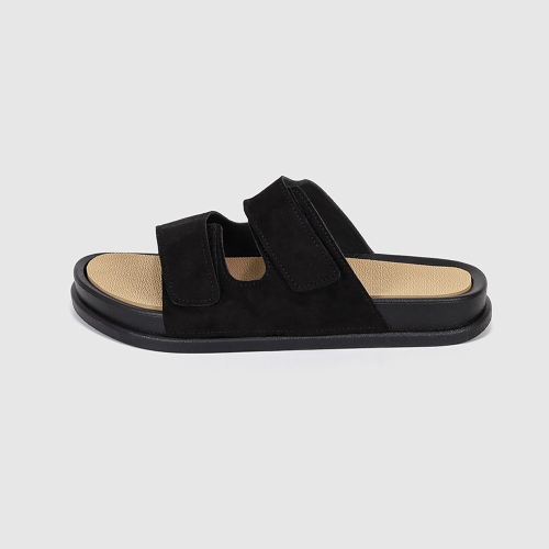 GO68 더프 스웨이드 슬라이드 | 블랙