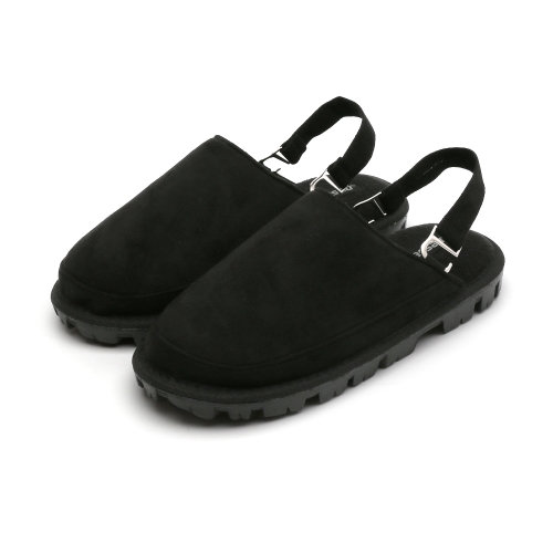 스트랩 방한 슬리퍼 | 블랙