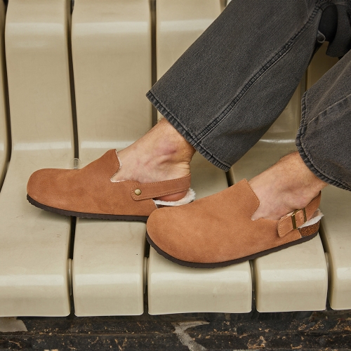 CANTO FUR BACK STRAP MULE | FCC2403 TAN