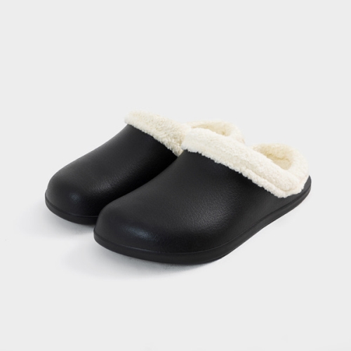 GO94 고에비 러버 라운드 털 슬리퍼 | 블랙