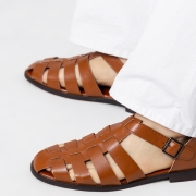 MONO2 베로나 클래식 레더 피셔맨 샌들 | 브라운