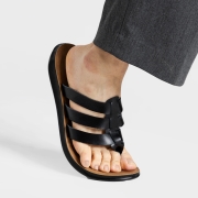 MONO6 보르도 클래식 트리플 플립플랍 블랙