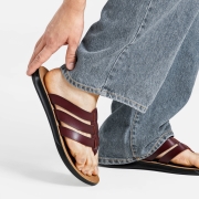 MONO6 보르도 클래식 트리플 플립플랍 버건디