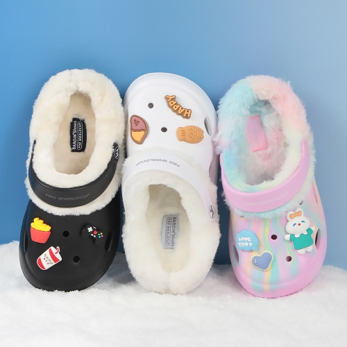 PWX 멜로팝 여아남아 EVA 털 방한샌들 슬리퍼 털실내화