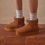 WINTER FUR BOOTS COPO | WCP2403 CHESTNUT (진주리본제공)