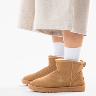 MONO21 스네이프 털 숏 부츠 | 브라운