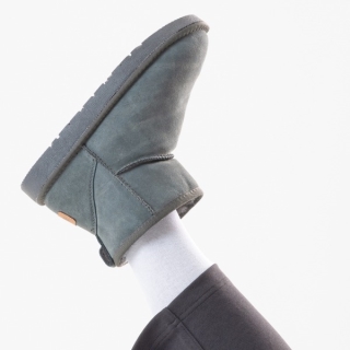 MONO21 스네이프 털 숏 부츠 | 그레이