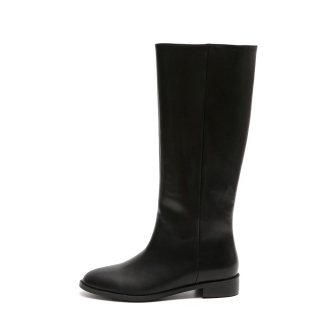 Zanne 베이직 캐쥬얼 롱부츠 3Cm | Black