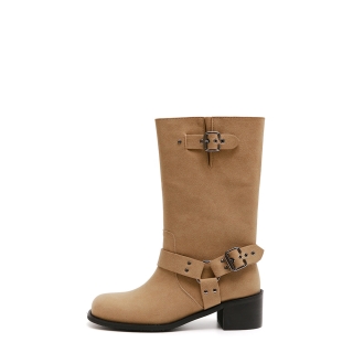 Wheelie 청키 스트릿 미들부츠 5Cm | Nubuck