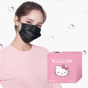 PWX 헬로키티 중형 블랙마스크 | 블랙 100매
