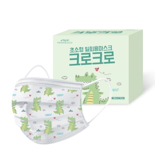 PWX키즈주니어 평면 크로크로 초소형마스크 | 화이트 100매